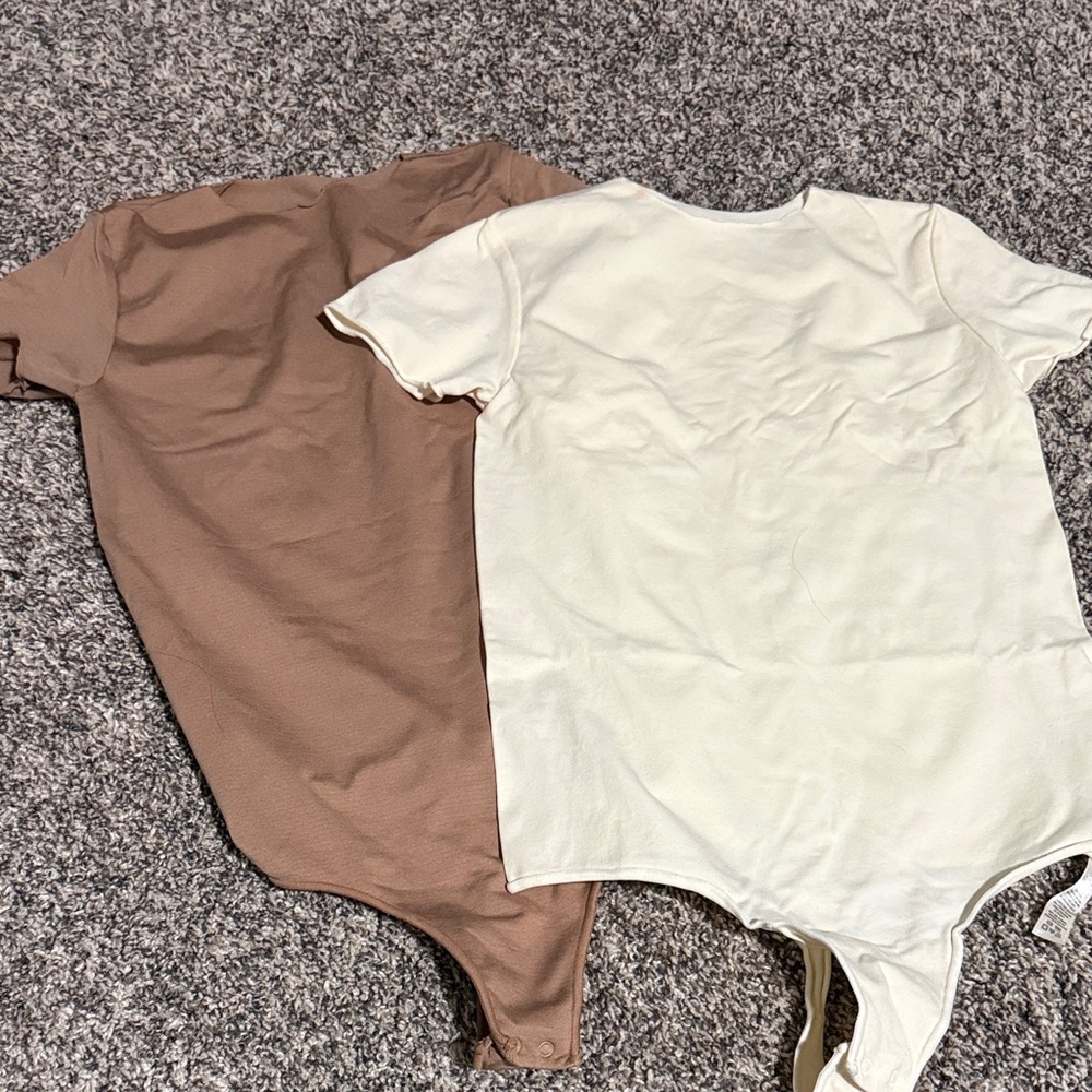 SKIMS BODYSUIT One Piece Set - Cream and Brown